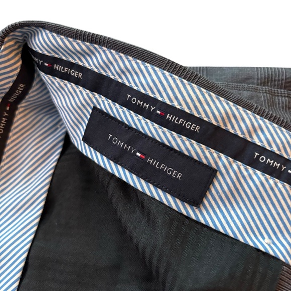 Tommy Hilfiger Dress Pants 40x32 gray slacks men’s bottoms workwear grid pattern - Picture 5 of 11